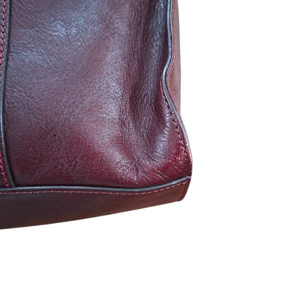 Vintage Etienne Aigner Tri Color Leather Shoulder Bag Tan Burgundy Red Handbag - Picture 14 of 15